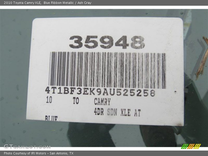 Blue Ribbon Metallic / Ash Gray 2010 Toyota Camry XLE
