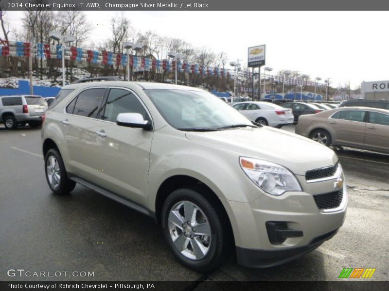 Champagne Silver Metallic / Jet Black 2014 Chevrolet Equinox LT AWD