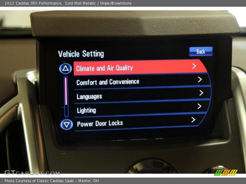 Gold Mist Metallic / Shale/Brownstone 2012 Cadillac SRX Performance
