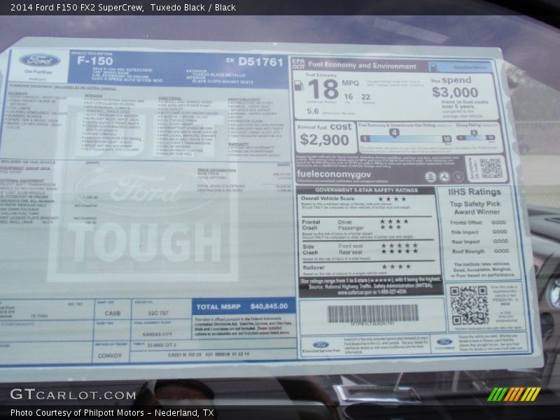 Tuxedo Black / Black 2014 Ford F150 FX2 SuperCrew