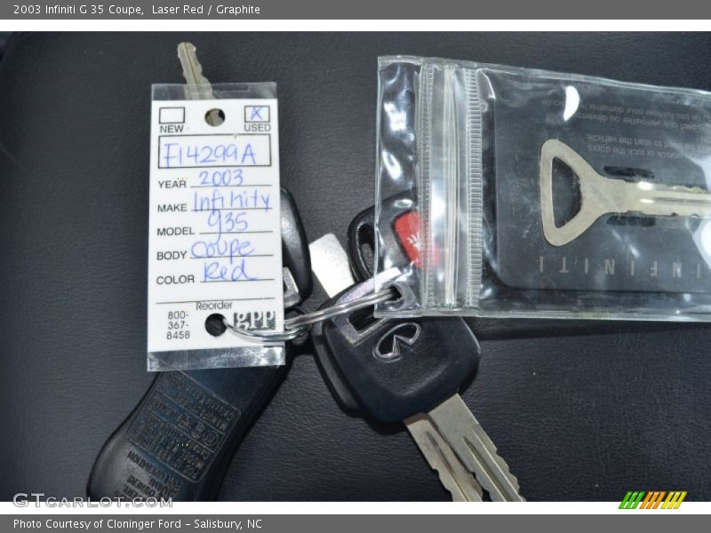 Laser Red / Graphite 2003 Infiniti G 35 Coupe