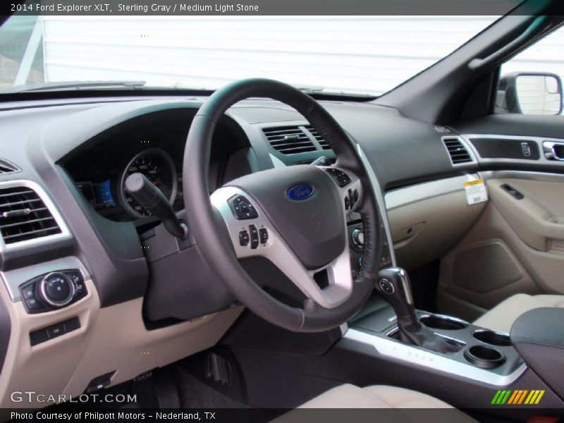 Sterling Gray / Medium Light Stone 2014 Ford Explorer XLT