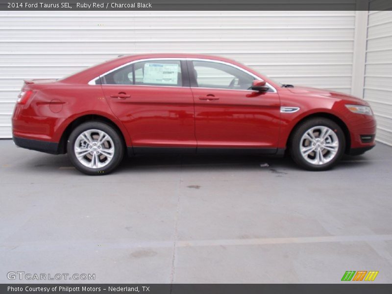 Ruby Red / Charcoal Black 2014 Ford Taurus SEL