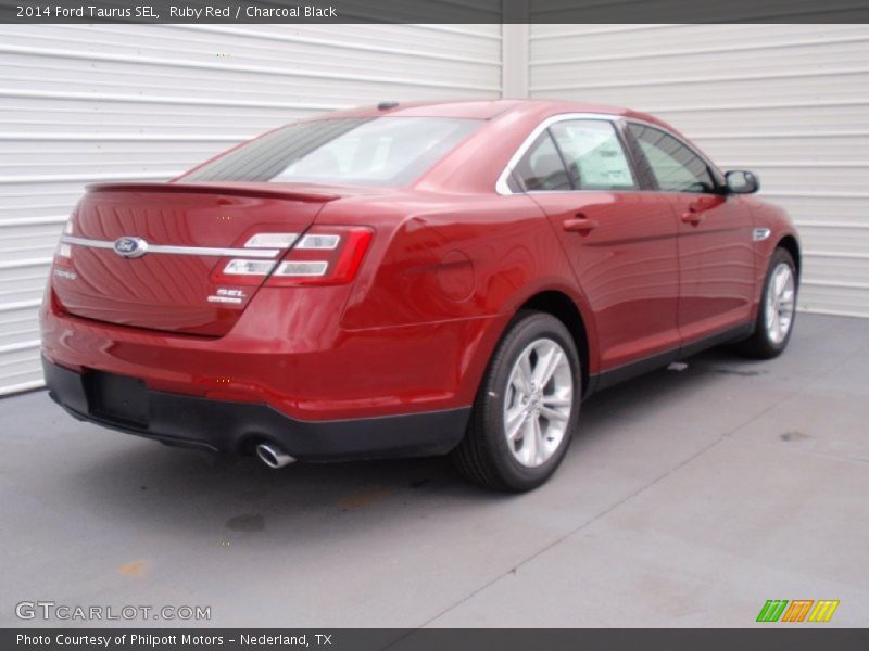 Ruby Red / Charcoal Black 2014 Ford Taurus SEL