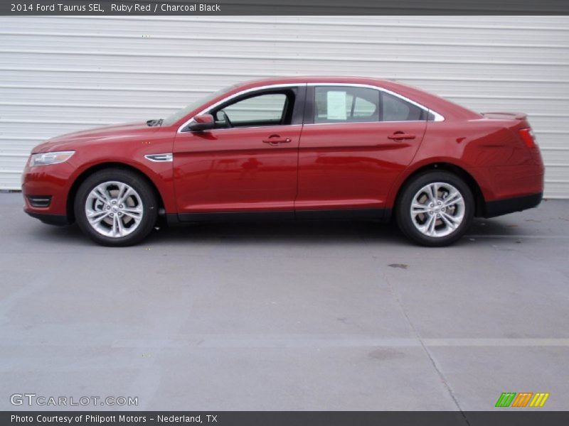 Ruby Red / Charcoal Black 2014 Ford Taurus SEL