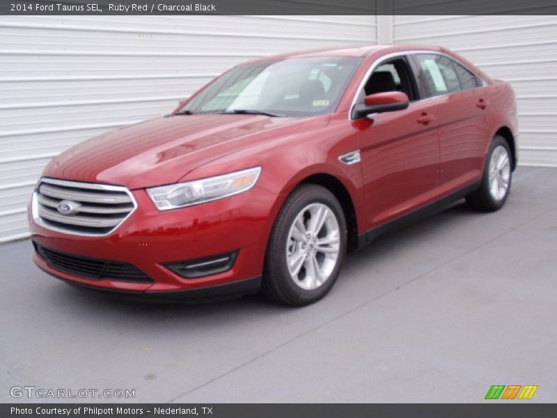 Ruby Red / Charcoal Black 2014 Ford Taurus SEL