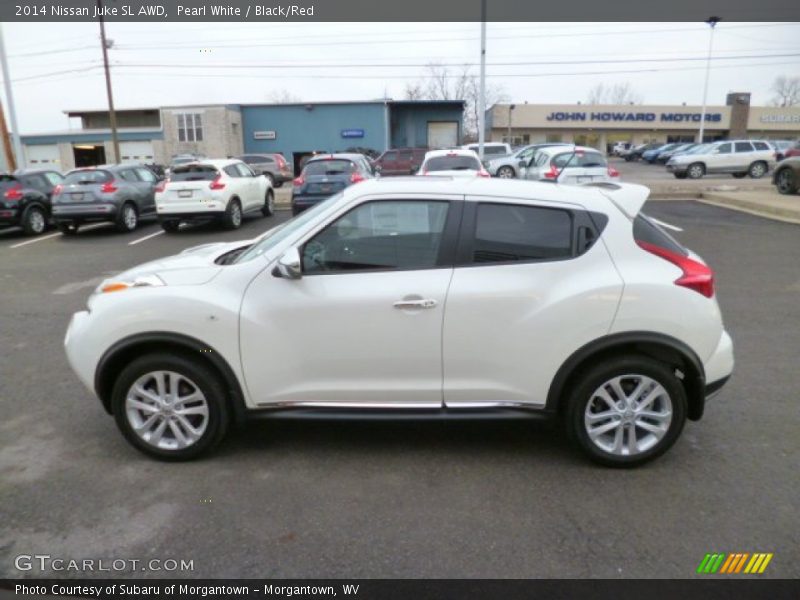 Pearl White / Black/Red 2014 Nissan Juke SL AWD
