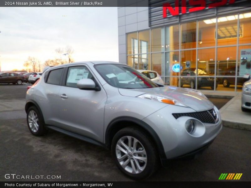 Brilliant Silver / Black/Red 2014 Nissan Juke SL AWD
