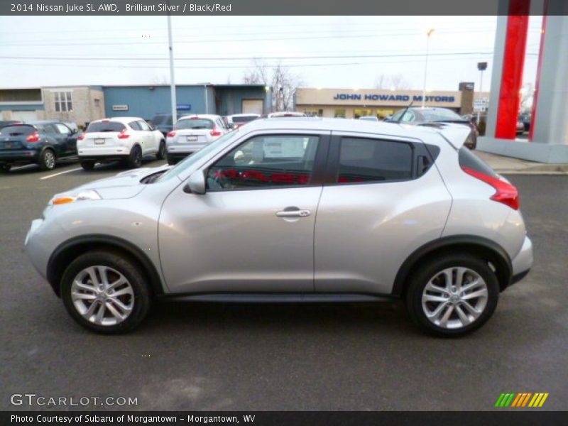 Brilliant Silver / Black/Red 2014 Nissan Juke SL AWD