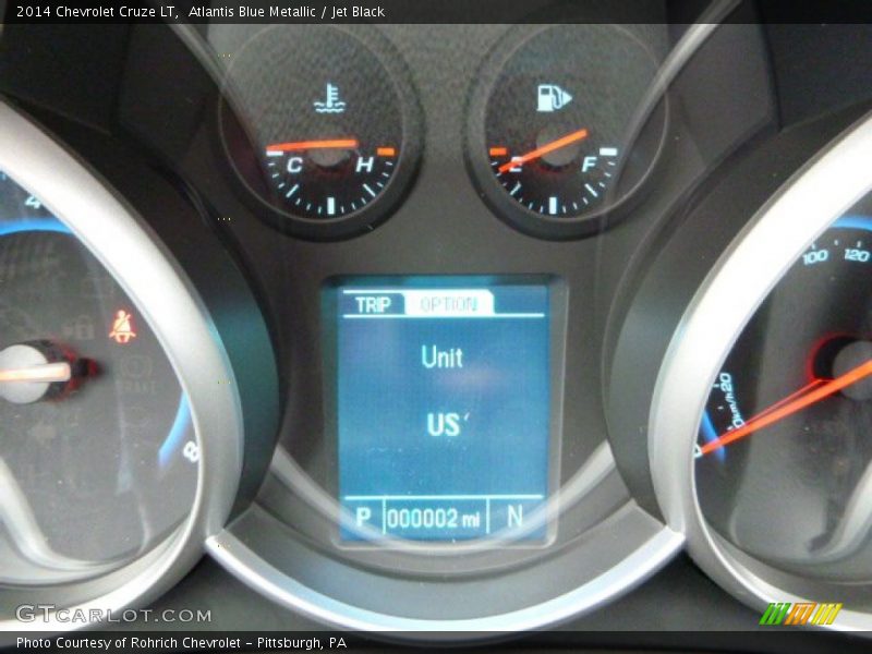 Atlantis Blue Metallic / Jet Black 2014 Chevrolet Cruze LT
