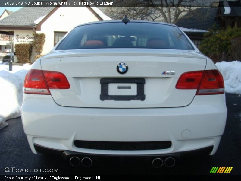 Alpine White / Fox Red Novillo Leather 2009 BMW M3 Coupe