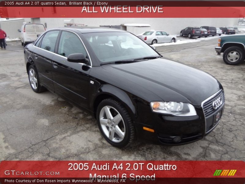 Brilliant Black / Ebony 2005 Audi A4 2.0T quattro Sedan