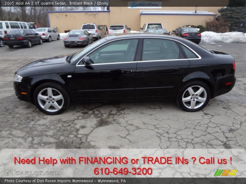 Brilliant Black / Ebony 2005 Audi A4 2.0T quattro Sedan