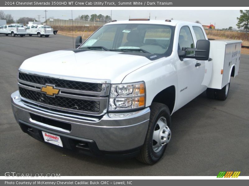 Summit White / Dark Titanium 2014 Chevrolet Silverado 3500HD WT Crew Cab Utility Truck
