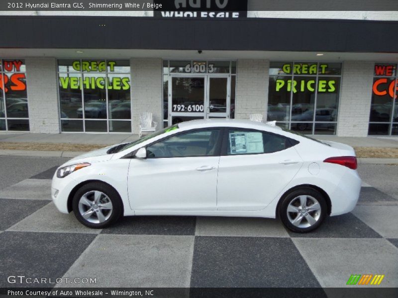 Shimmering White / Beige 2012 Hyundai Elantra GLS