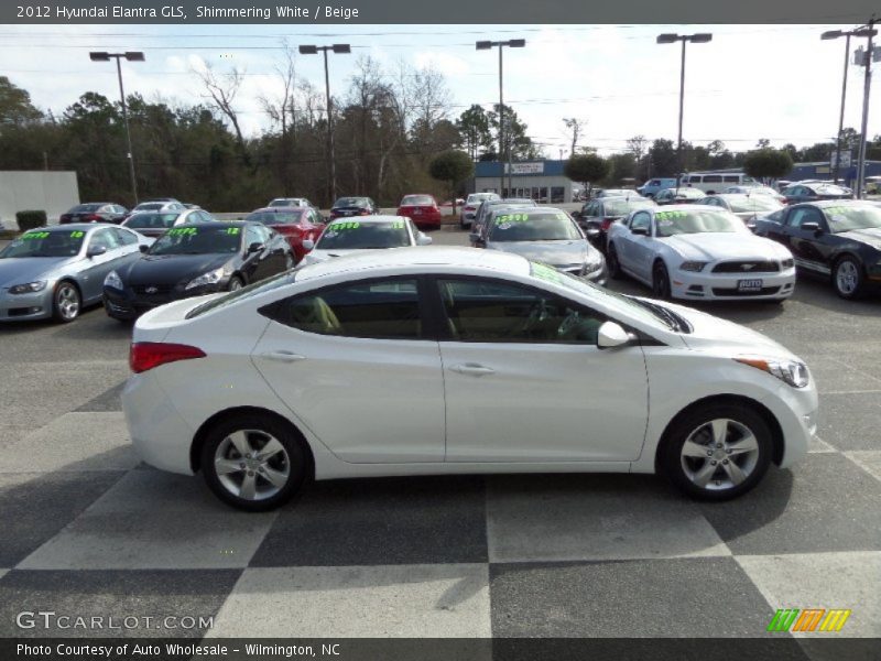 Shimmering White / Beige 2012 Hyundai Elantra GLS