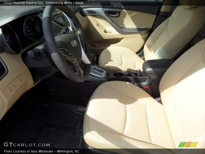 Shimmering White / Beige 2012 Hyundai Elantra GLS