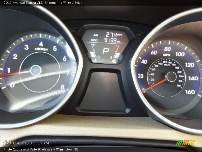 Shimmering White / Beige 2012 Hyundai Elantra GLS