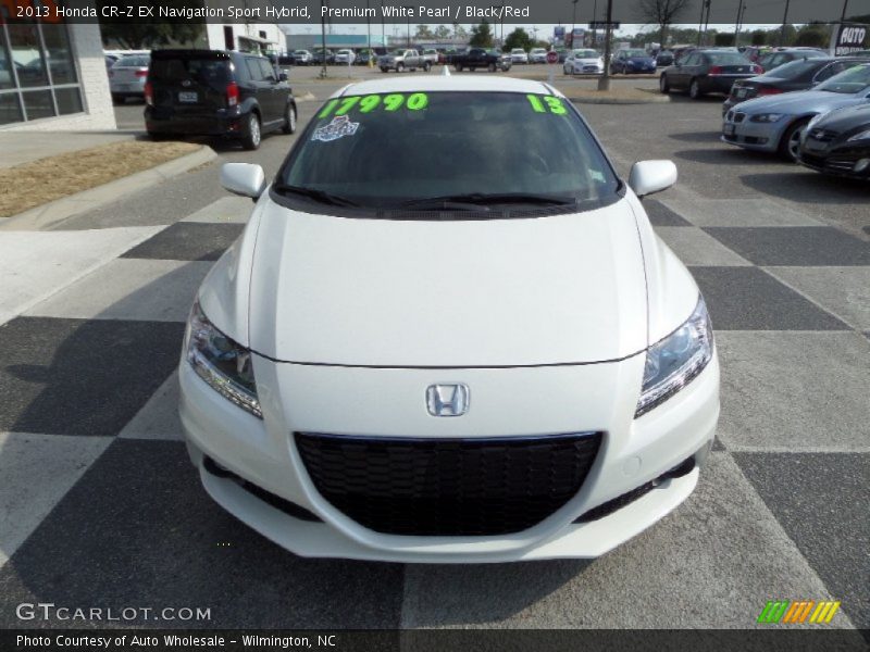 Premium White Pearl / Black/Red 2013 Honda CR-Z EX Navigation Sport Hybrid