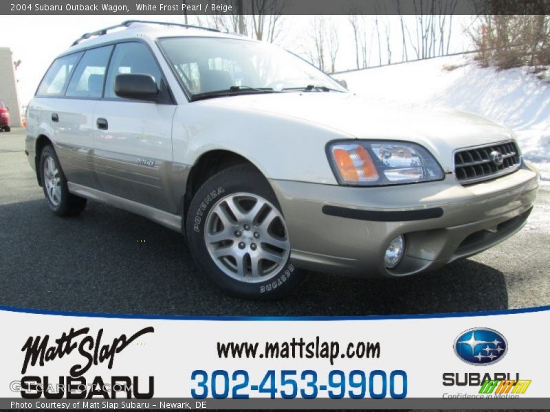 White Frost Pearl / Beige 2004 Subaru Outback Wagon