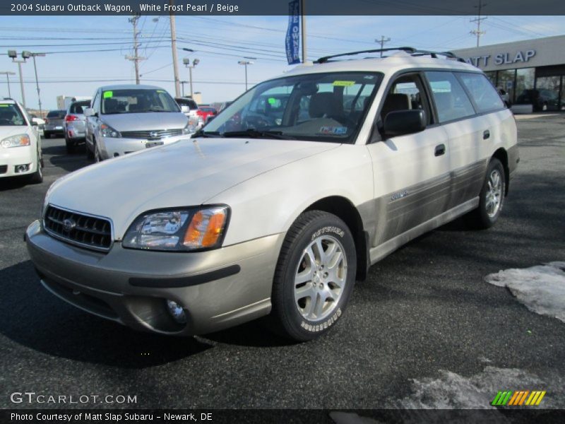 White Frost Pearl / Beige 2004 Subaru Outback Wagon
