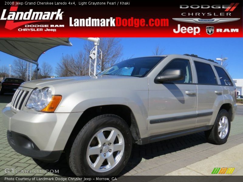 Light Graystone Pearl / Khaki 2008 Jeep Grand Cherokee Laredo 4x4