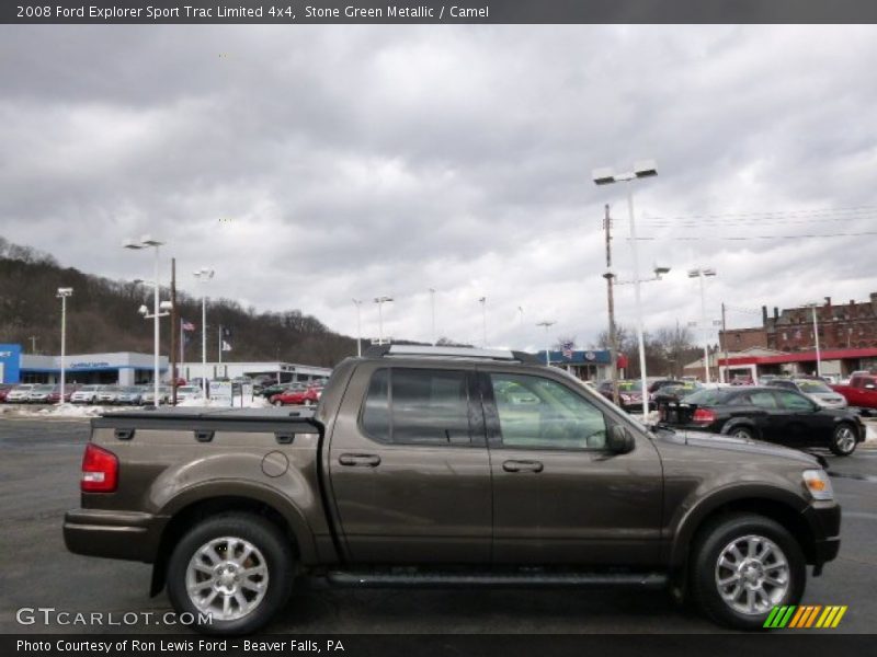 Stone Green Metallic / Camel 2008 Ford Explorer Sport Trac Limited 4x4