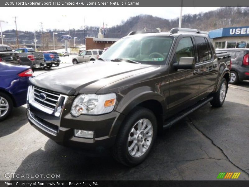 Stone Green Metallic / Camel 2008 Ford Explorer Sport Trac Limited 4x4