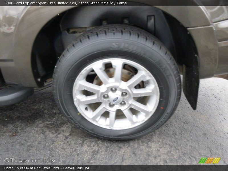 Stone Green Metallic / Camel 2008 Ford Explorer Sport Trac Limited 4x4