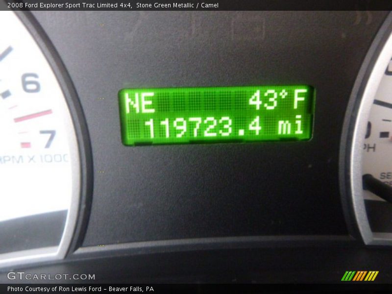 Stone Green Metallic / Camel 2008 Ford Explorer Sport Trac Limited 4x4