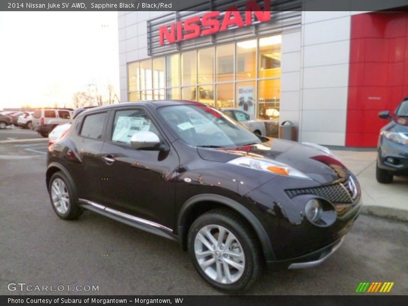 Sapphire Black / Black/Red 2014 Nissan Juke SV AWD