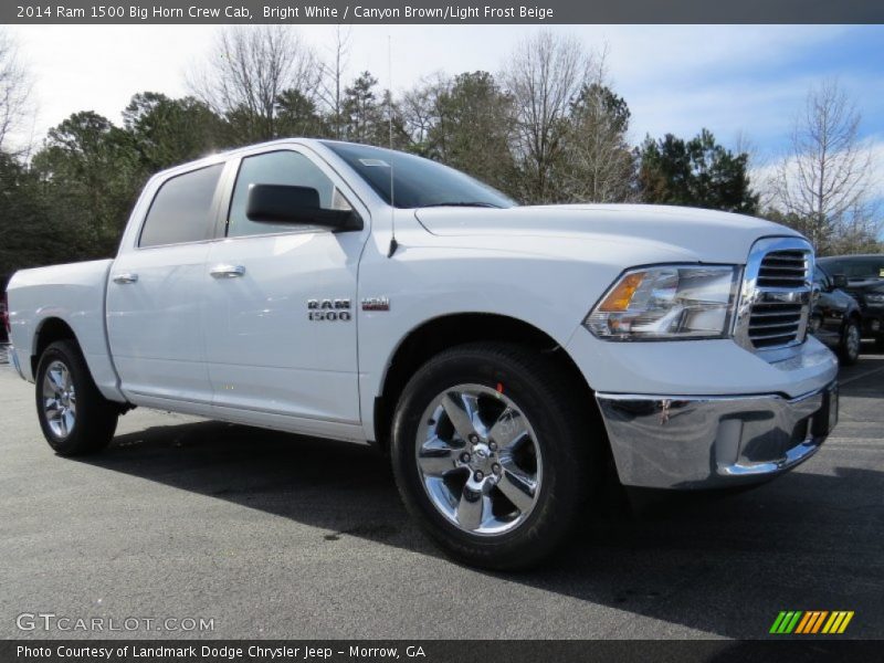 Bright White / Canyon Brown/Light Frost Beige 2014 Ram 1500 Big Horn Crew Cab