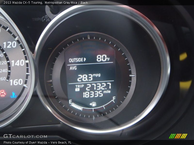 Metropolitan Gray Mica / Black 2013 Mazda CX-5 Touring