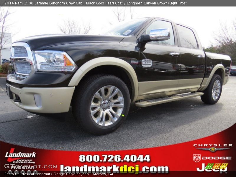 Black Gold Pearl Coat / Longhorn Canyon Brown/Light Frost 2014 Ram 1500 Laramie Longhorn Crew Cab