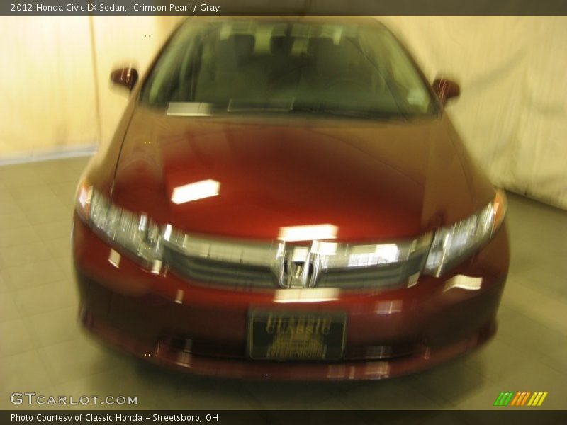 Crimson Pearl / Gray 2012 Honda Civic LX Sedan