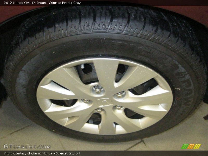 Crimson Pearl / Gray 2012 Honda Civic LX Sedan
