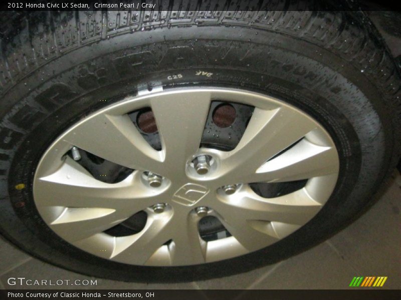 Crimson Pearl / Gray 2012 Honda Civic LX Sedan