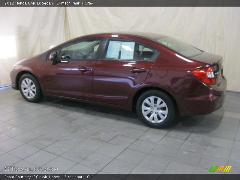 Crimson Pearl / Gray 2012 Honda Civic LX Sedan
