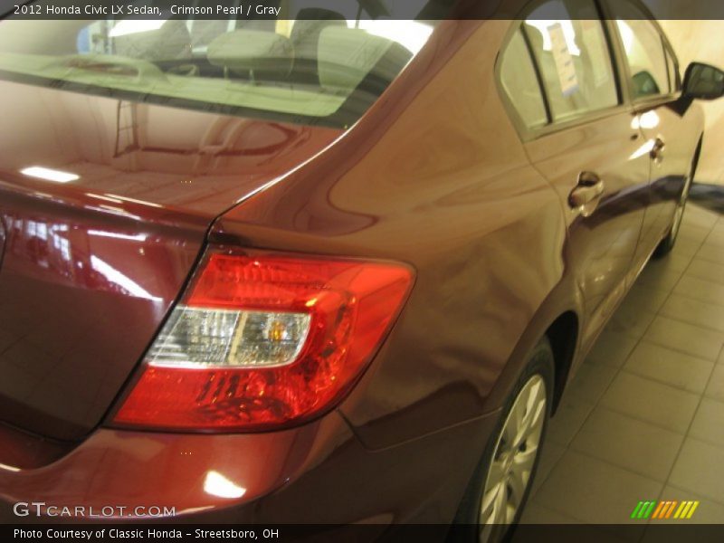 Crimson Pearl / Gray 2012 Honda Civic LX Sedan