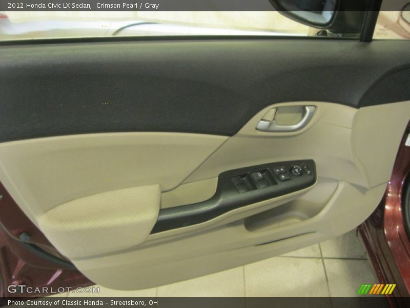 Crimson Pearl / Gray 2012 Honda Civic LX Sedan