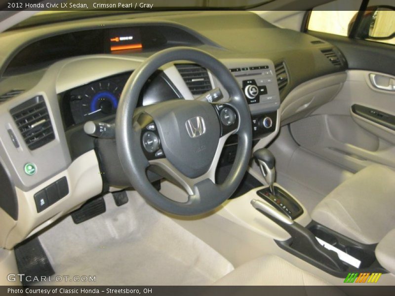Crimson Pearl / Gray 2012 Honda Civic LX Sedan