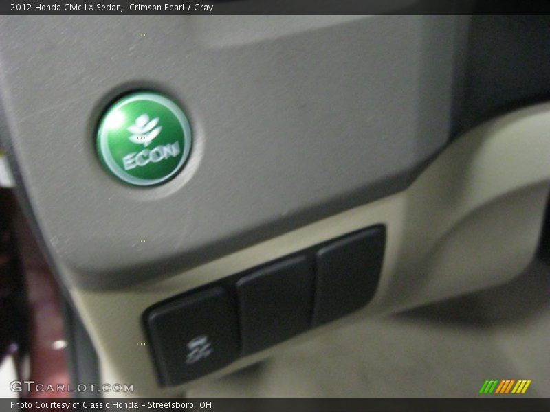 Crimson Pearl / Gray 2012 Honda Civic LX Sedan