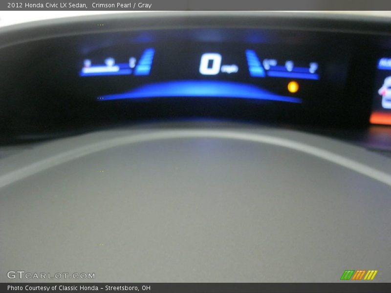 Crimson Pearl / Gray 2012 Honda Civic LX Sedan