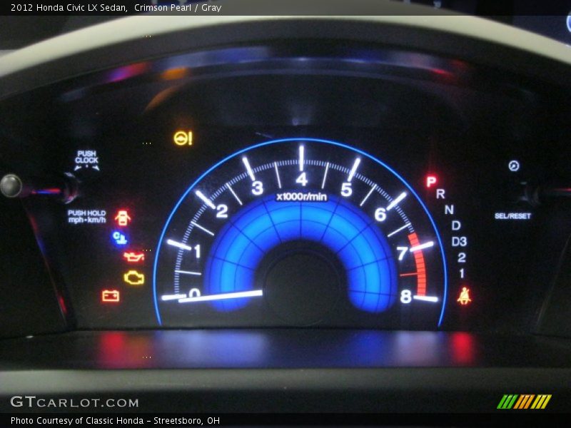 Crimson Pearl / Gray 2012 Honda Civic LX Sedan