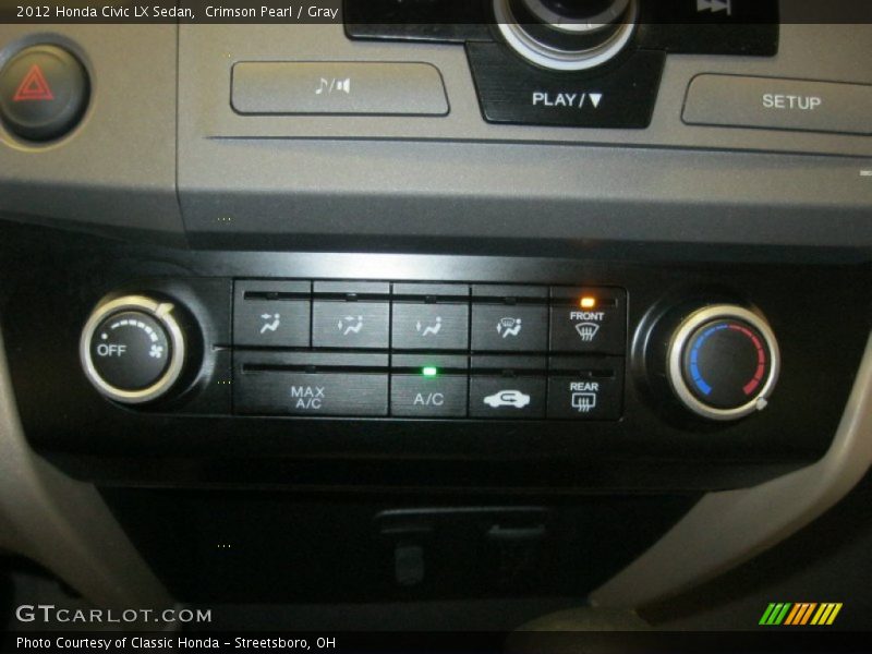 Crimson Pearl / Gray 2012 Honda Civic LX Sedan
