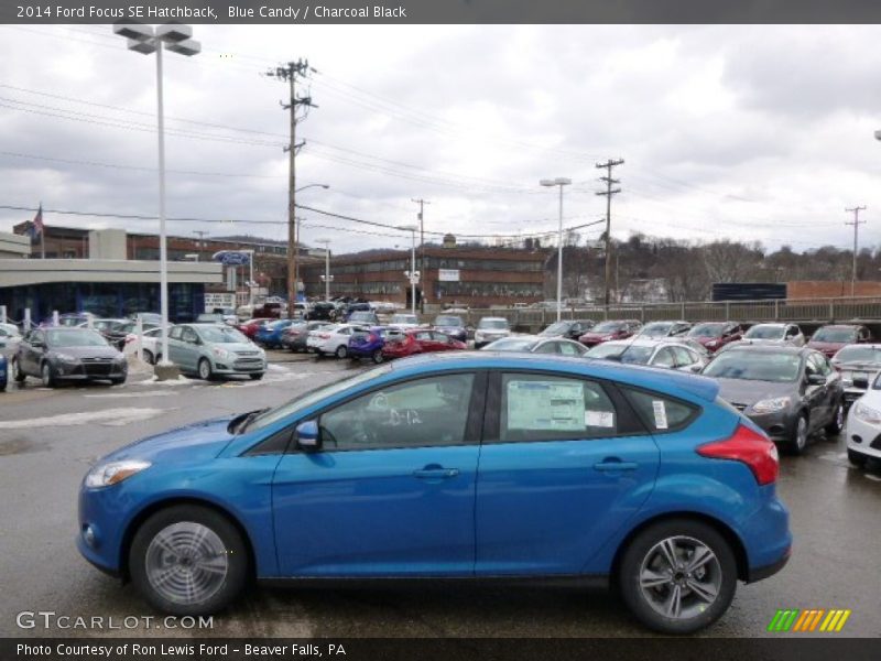 Blue Candy / Charcoal Black 2014 Ford Focus SE Hatchback