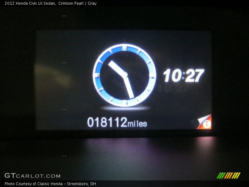 Crimson Pearl / Gray 2012 Honda Civic LX Sedan