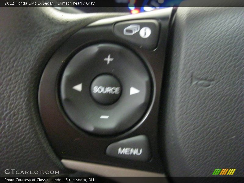 Crimson Pearl / Gray 2012 Honda Civic LX Sedan
