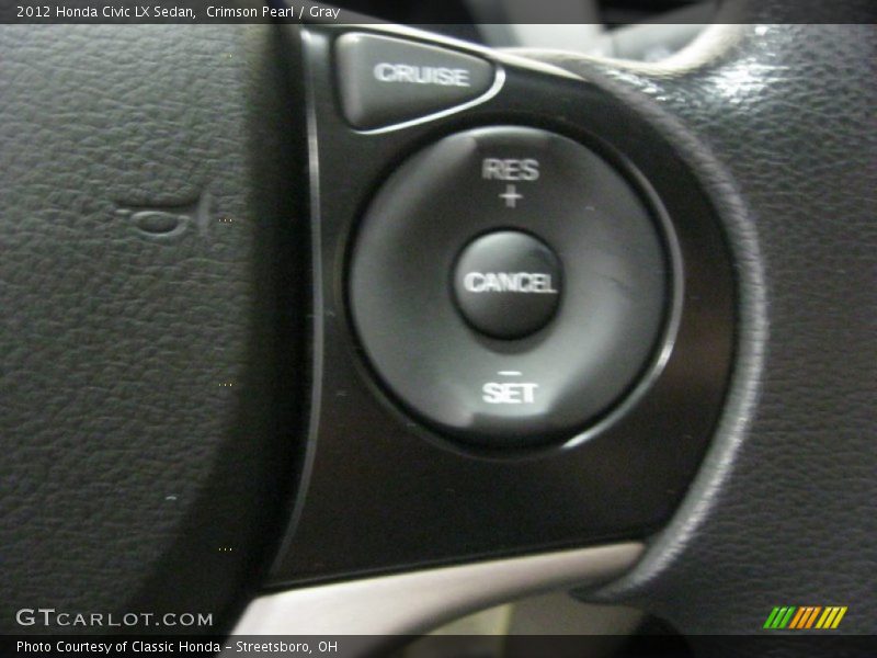 Crimson Pearl / Gray 2012 Honda Civic LX Sedan
