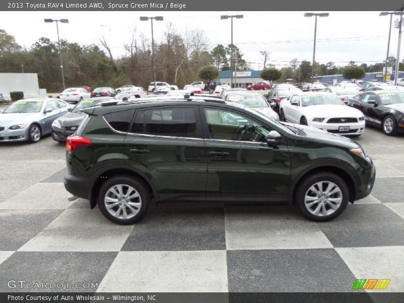 Spruce Green Mica / Beige 2013 Toyota RAV4 Limited AWD